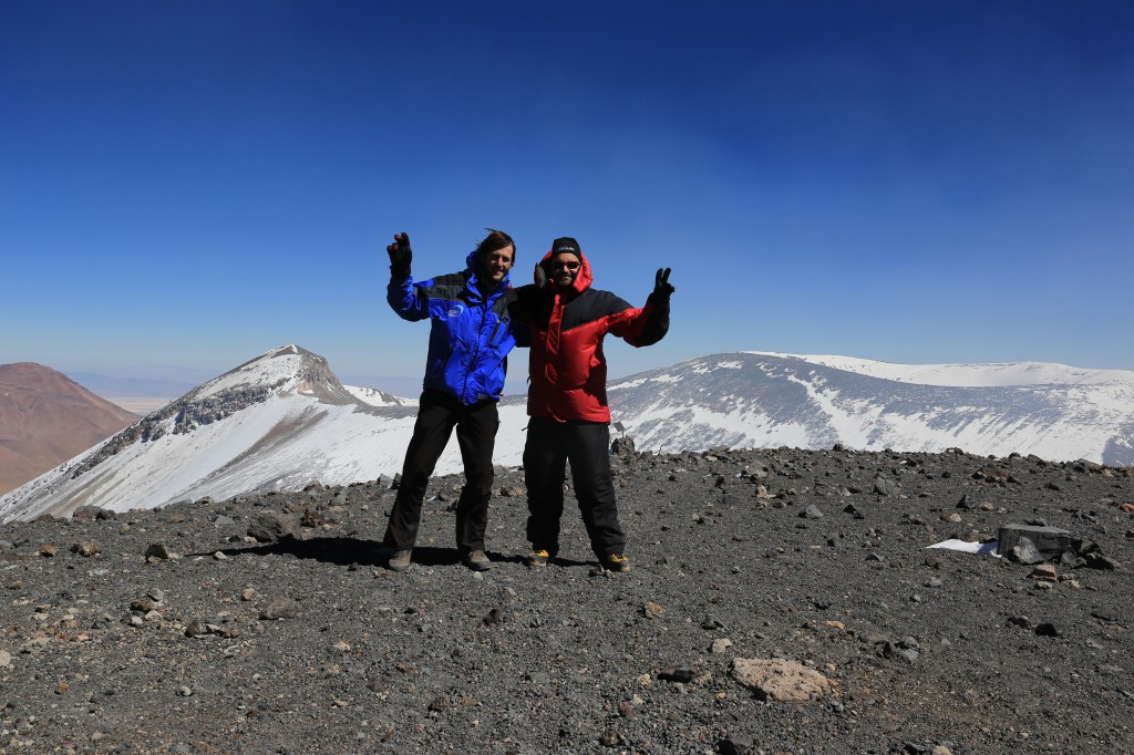 After a (for me) gruelling 4 hour climb we had made it up to the peak, 5583m (give or take a few, it's never been measured very precisely). We were rewarded with a tremendous wind, icy cold temperatures, and the greatest feeling and view!