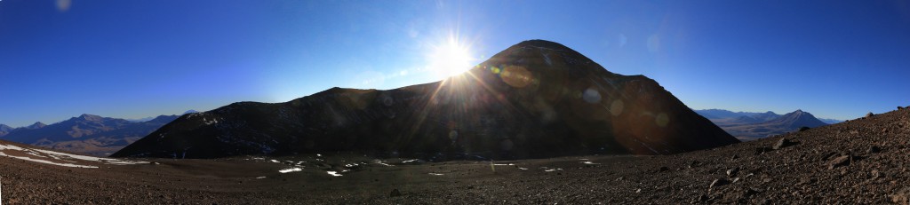 We rested here for an hour, enjoying the warm sun. The temperature was still well below freezing, but when kept out of the wind, the sun facing bits got nice and warm.